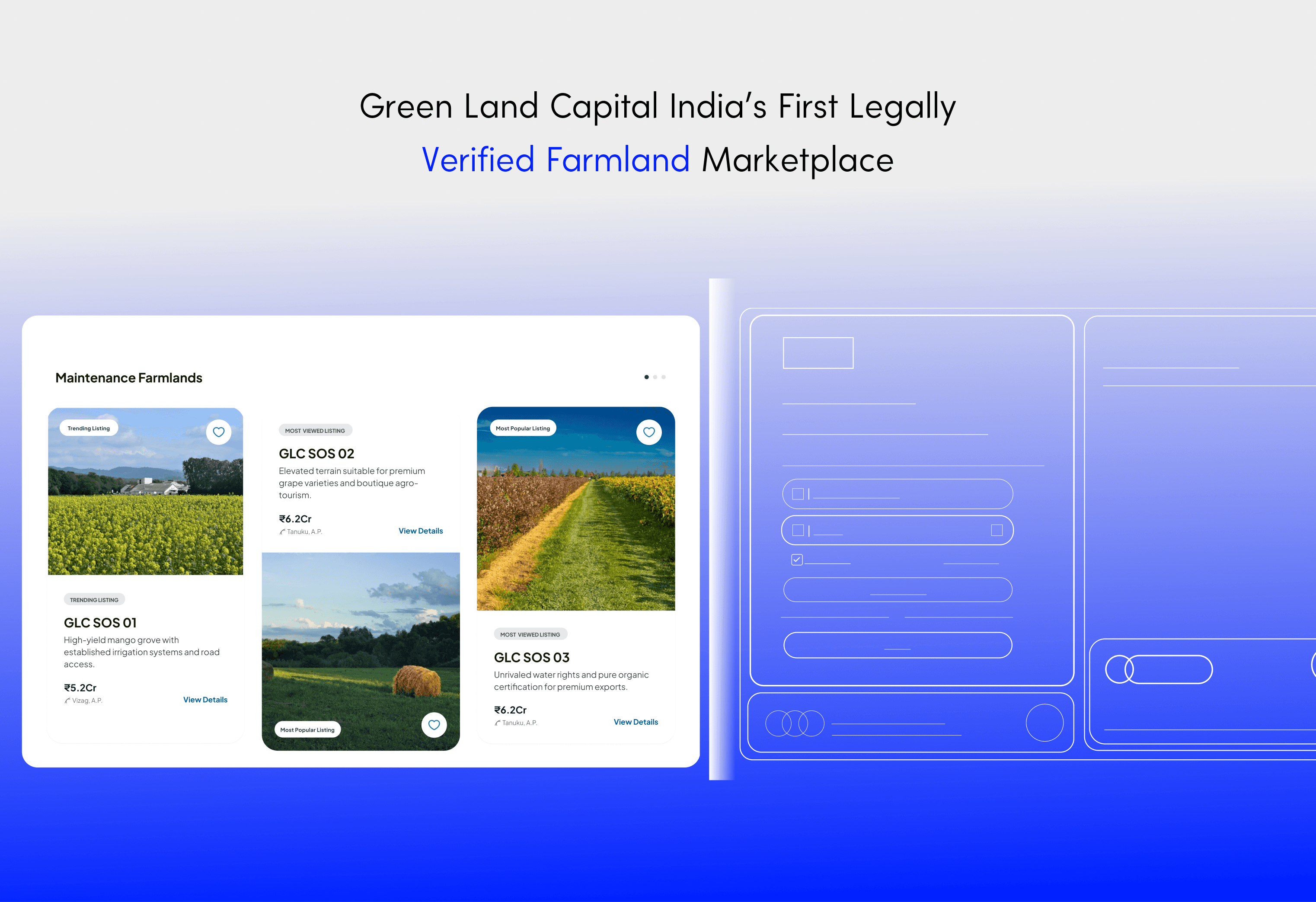 GLC User Website mockup